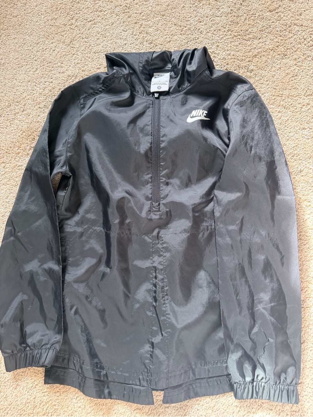 Nike kids Black Half-Zip Windbreaker Jacket